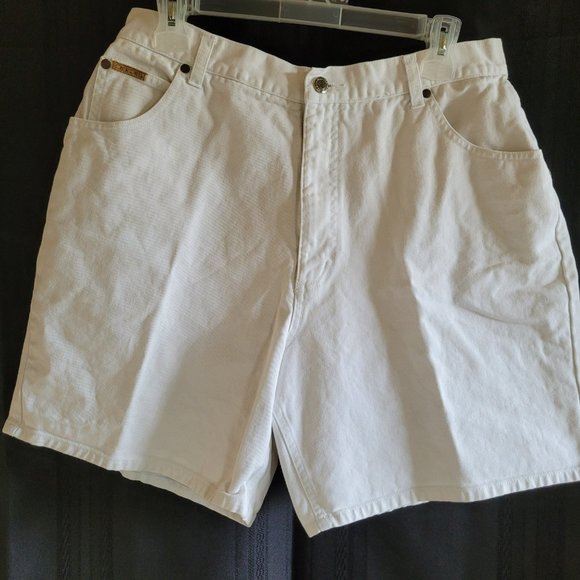 Vintage Cherokee White Jean Denim Shorts High Waisted Size 16 - Picture 2 of 8